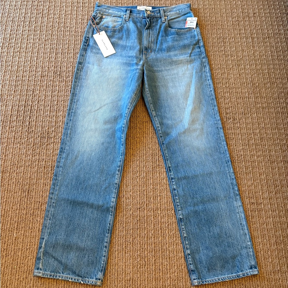 NWT SLVRLAKE LONDON High Waist Straight Leg Jeans in Playing w/ Fire Wash SZ 31